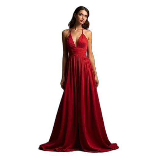 dress, red, line, halter transparent PNG cut-out