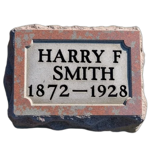 weathered, granite, headstone, faded transparent PNG cut-out