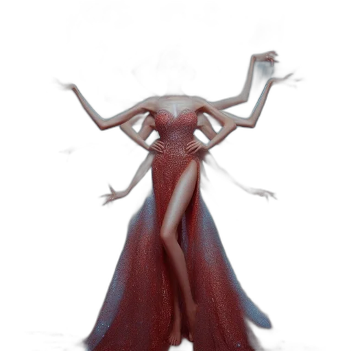 dress, creature, hair, robot transparent PNG cut-out