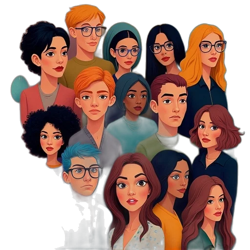 hair, face, staff, cartoon transparent PNG cut-out