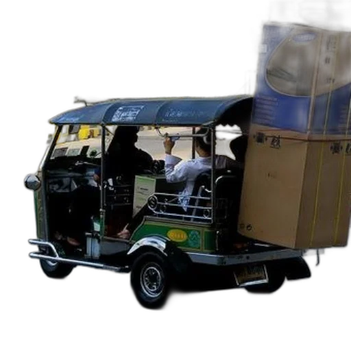 car, photorealistic, green, tuk transparent PNG cut-out