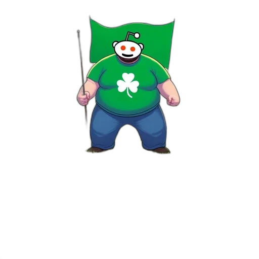 staff, cartoon, pixel art, green transparent PNG cut-out