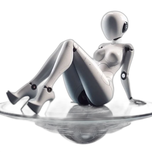 robot, 3d render, concept art, cyberpunk transparent PNG cut-out