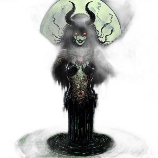 creature, mask, crown, staff transparent PNG cut-out