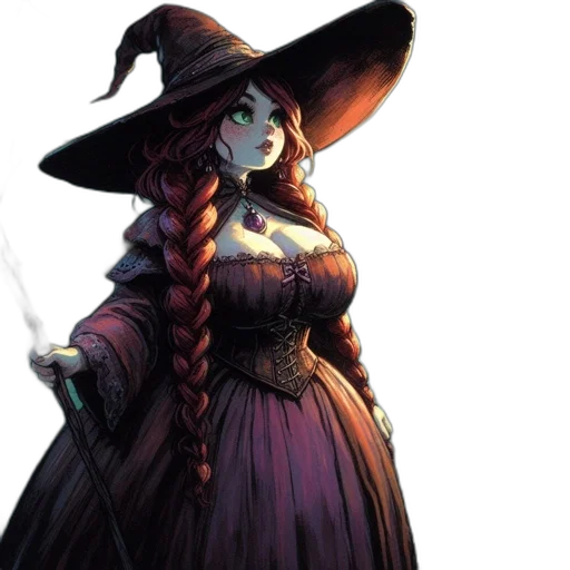 dress, staff, hat, concept art transparent PNG cut-out