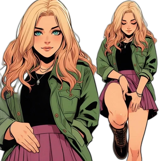 jacket, dress, cartoon, comic book art transparent PNG cut-out