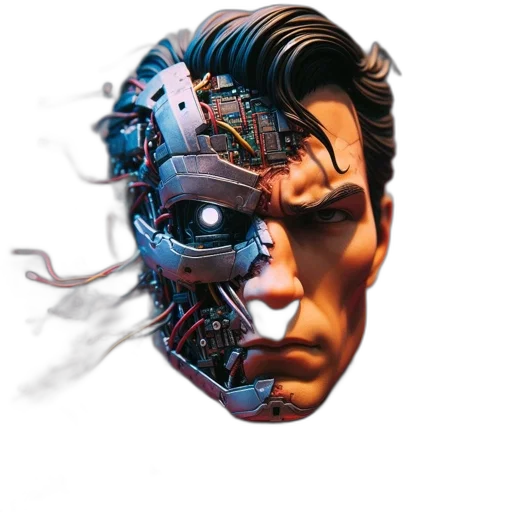 robot, mask, face, cyberpunk transparent PNG cut-out