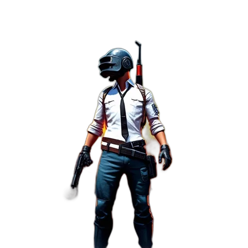 weapon, staff, jacket, mask transparent PNG cut-out
