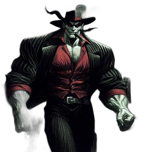 hat, comic book art, concept art, menacing transparent PNG cut-out