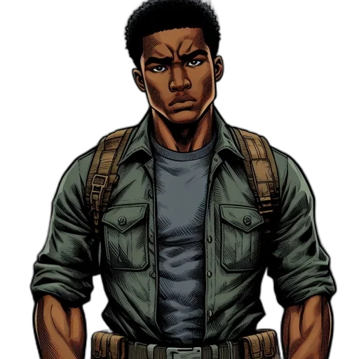 comic book art, concept art, cartoon, pixel art transparent PNG cut-out
