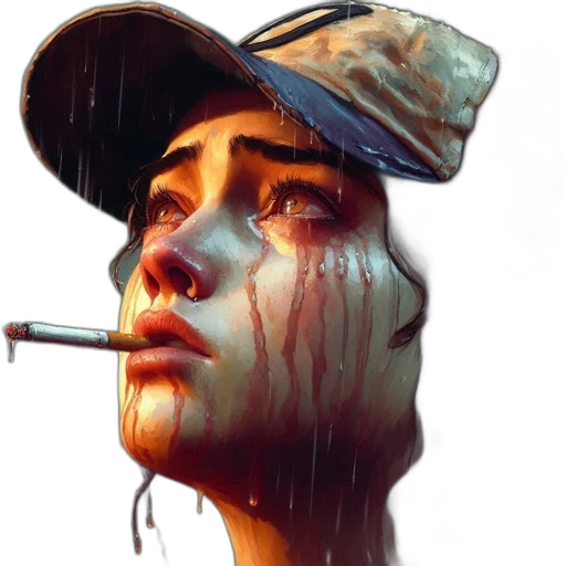 face, hat, concept art, photorealistic transparent PNG cut-out