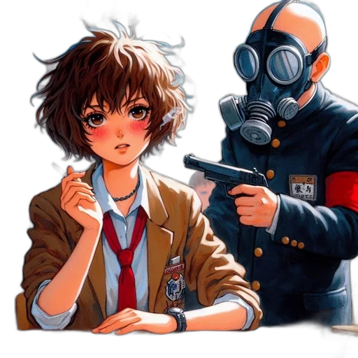jacket, mask, food, weapon transparent PNG cut-out