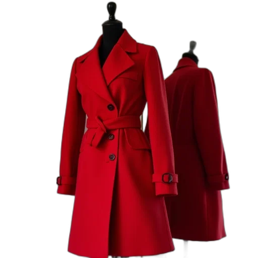 jacket, dress, 3d render, red transparent PNG cut-out