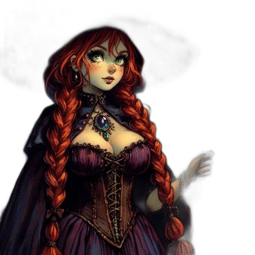 dress, fantasy art, concept art, comic book art transparent PNG cut-out