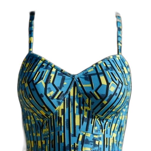 dress, blue, close-up, yellow transparent PNG cut-out