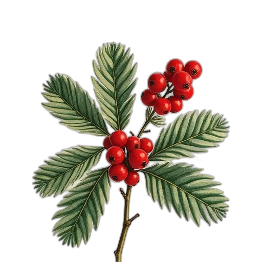 tree, crown, photorealistic, berries transparent PNG cut-out