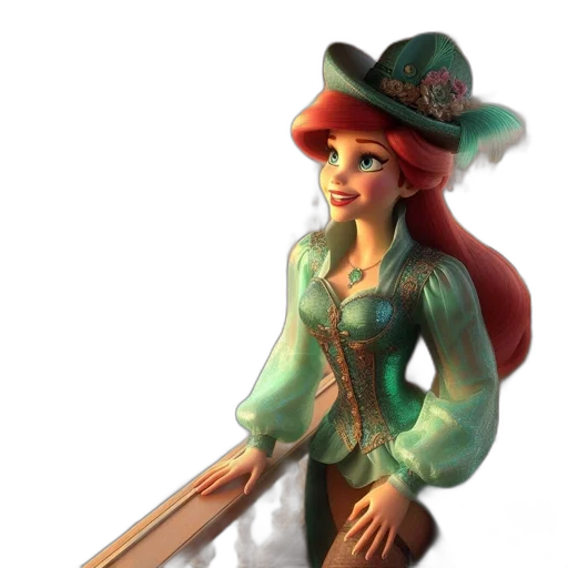 staff, hat, sword, 3d render transparent PNG cut-out