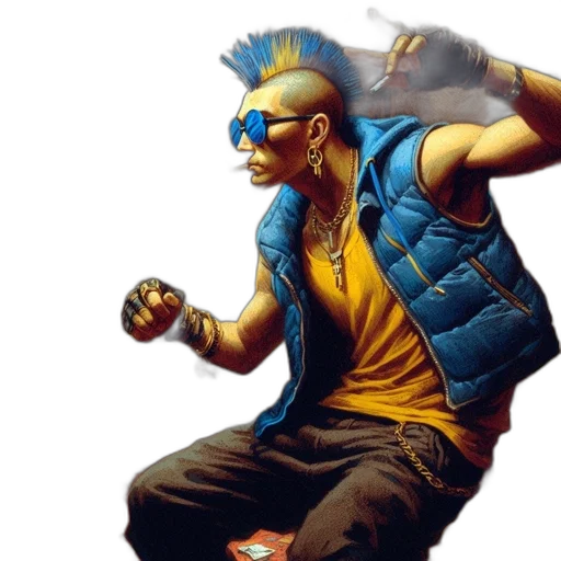 jacket, concept art, cyberpunk, comic book art transparent PNG cut-out