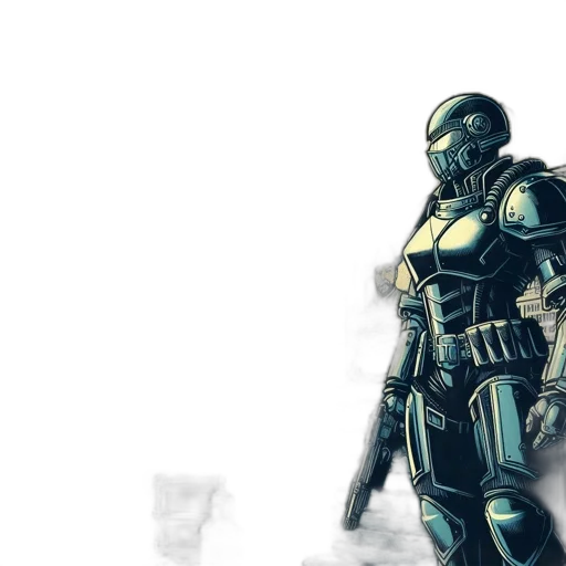 robot, weapon, concept art, comic book art transparent PNG cut-out