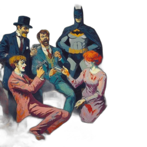 comic book art, concept art, fire, batman transparent PNG cut-out