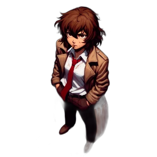 jacket, staff, weapon, creature transparent PNG cut-out