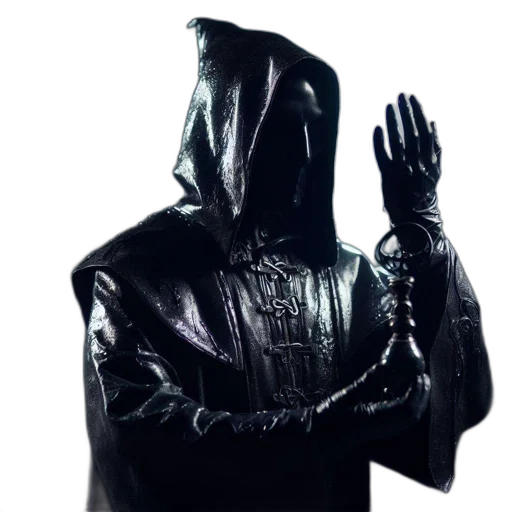 jacket, mask, staff, weapon transparent PNG cut-out