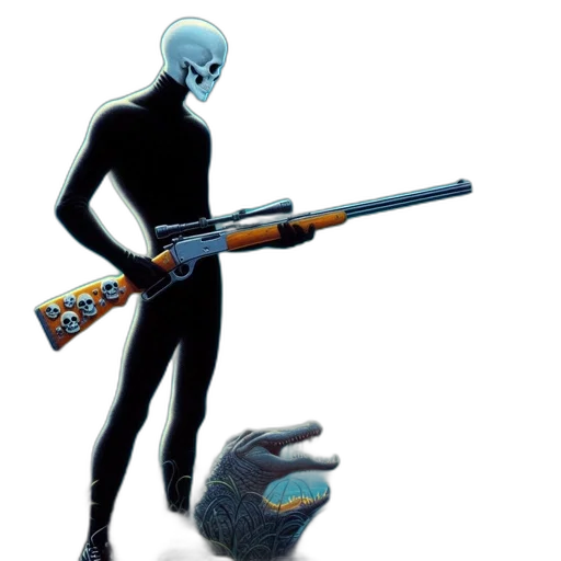 weapon, staff, robot, creature transparent PNG cut-out