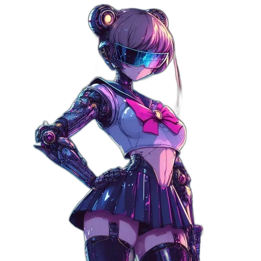 robot, dress, jacket, staff transparent PNG cut-out