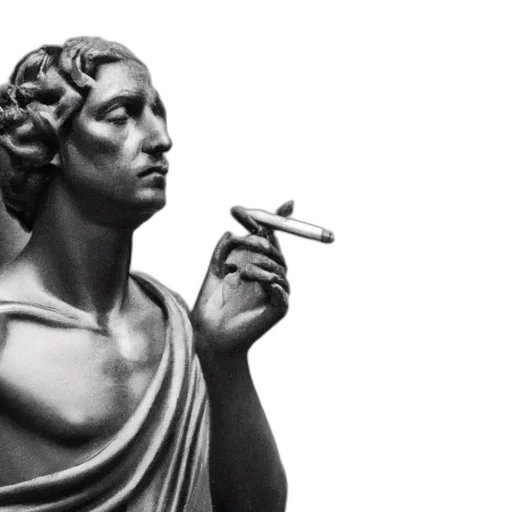 photorealistic, vaporwave, fire, statue transparent PNG cut-out