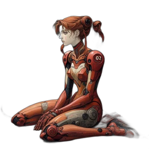 robot, concept art, comic book art, cyberpunk transparent PNG cut-out