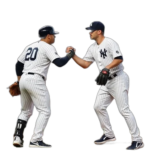 yankees, players, greet, each transparent PNG cut-out