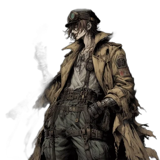 jacket, hat, mask, concept art transparent PNG cut-out