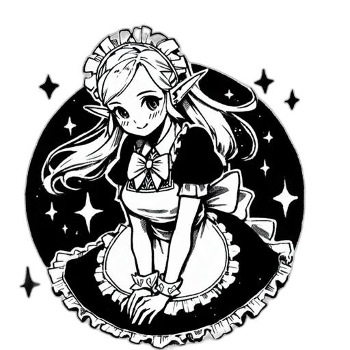 staff, dress, crown, anime transparent PNG cut-out