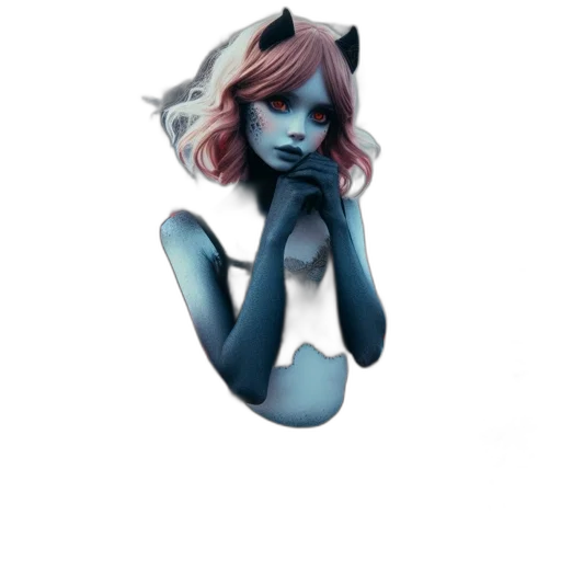 mask, creature, staff, fantasy art transparent PNG cut-out
