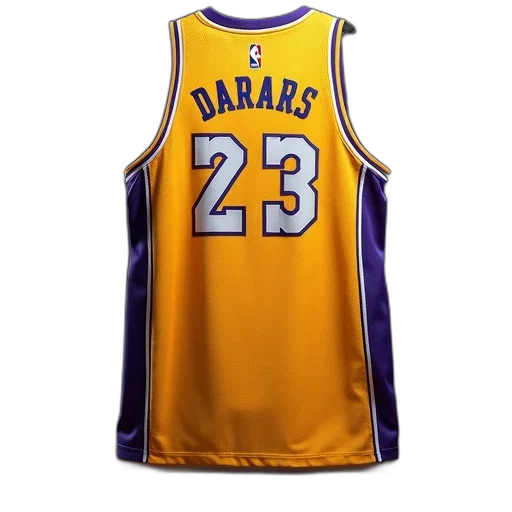 image, lakers, jersey, showing transparent PNG cut-out