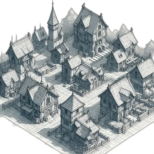building, concept art, 3d render, fantasy art transparent PNG cut-out