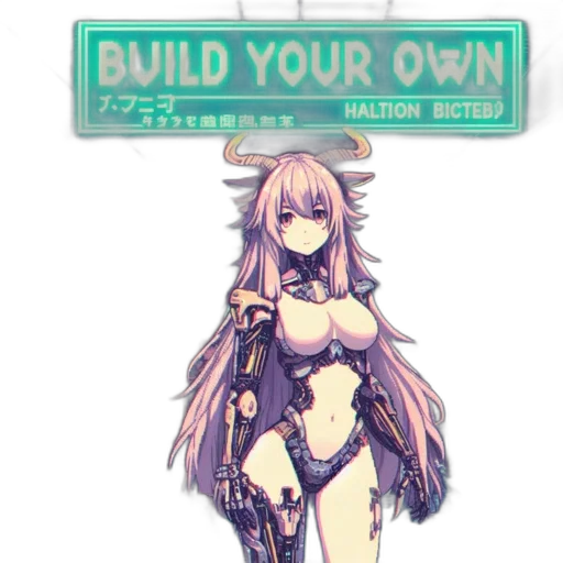 robot, weapon, dress, pixel art transparent PNG cut-out