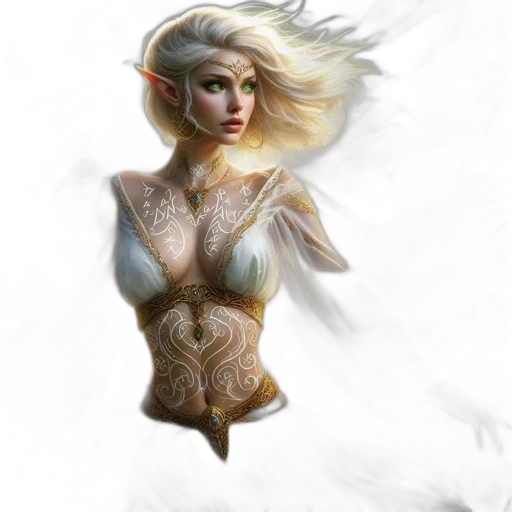 dragon, dress, face, staff transparent PNG cut-out