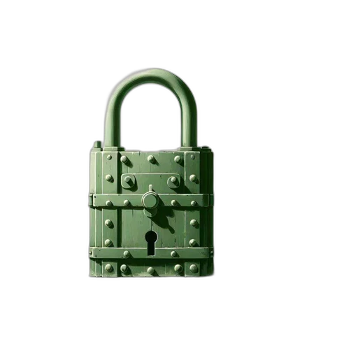 jewelry, 3d render, green, padlock transparent PNG cut-out
