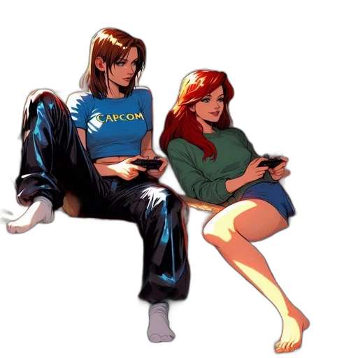 comic book art, pixel art, concept art, vaporwave transparent PNG cut-out