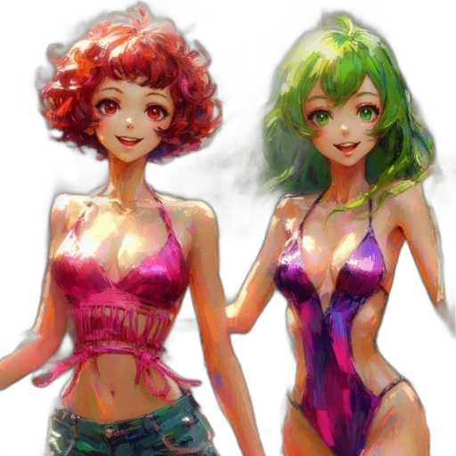 dress, concept art, vaporwave, anime transparent PNG cut-out