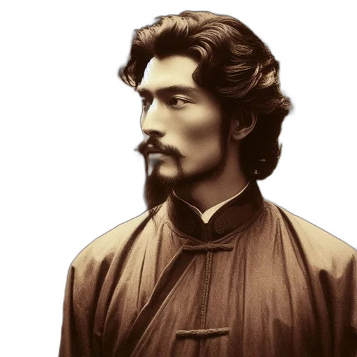 staff, face, sword, hair transparent PNG cut-out