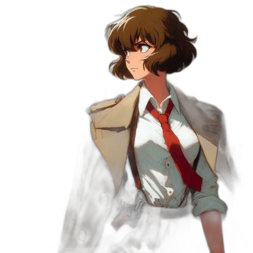 jacket, dress, staff, face transparent PNG cut-out