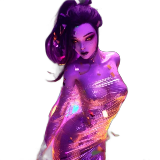 dress, concept art, fantasy art, cyberpunk transparent PNG cut-out