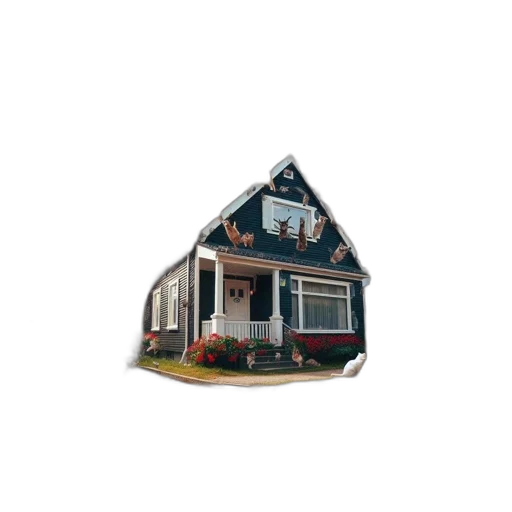 building, umbrella, furniture, 3d render transparent PNG cut-out