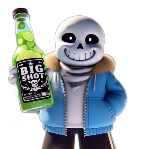 bottle, jacket, robot, 3d render transparent PNG cut-out