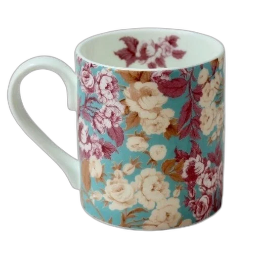 photorealistic, ceramic, mug, turquoise transparent PNG cut-out