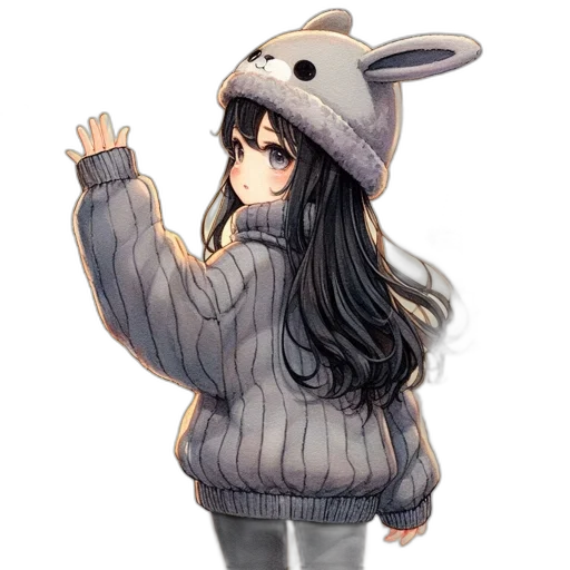 hat, jacket, staff, animal transparent PNG cut-out