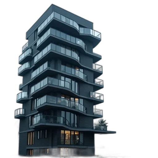 building, 3d render, concept art, photorealistic transparent PNG cut-out