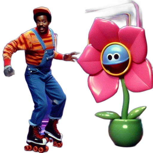 flower, concept art, vaporwave, individual transparent PNG cut-out